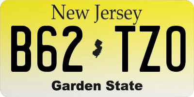 NJ license plate B62TZO