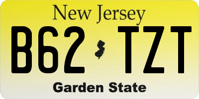NJ license plate B62TZT
