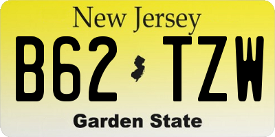 NJ license plate B62TZW