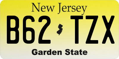NJ license plate B62TZX