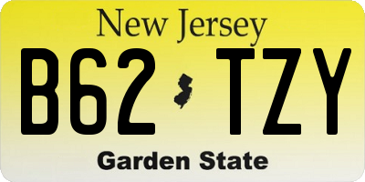 NJ license plate B62TZY