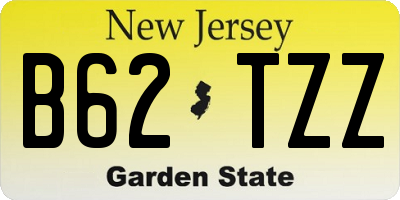 NJ license plate B62TZZ