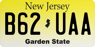 NJ license plate B62UAA