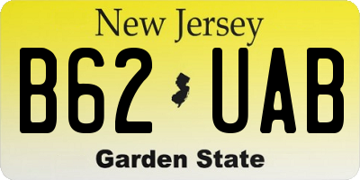 NJ license plate B62UAB