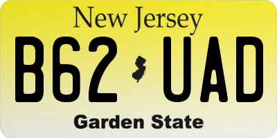 NJ license plate B62UAD