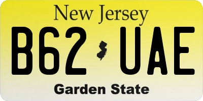 NJ license plate B62UAE