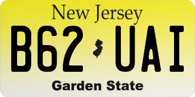 NJ license plate B62UAI