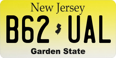 NJ license plate B62UAL
