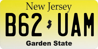 NJ license plate B62UAM