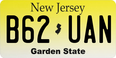 NJ license plate B62UAN