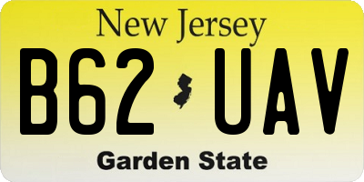 NJ license plate B62UAV
