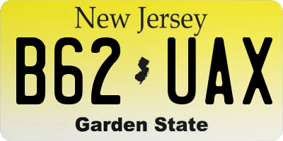 NJ license plate B62UAX