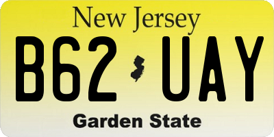 NJ license plate B62UAY