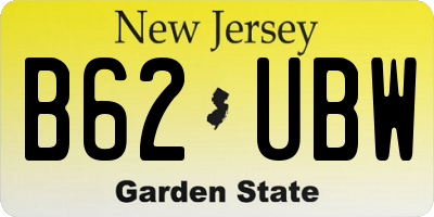 NJ license plate B62UBW