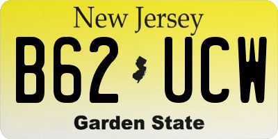 NJ license plate B62UCW