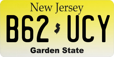 NJ license plate B62UCY