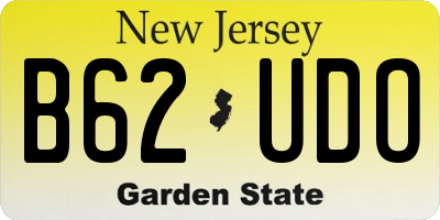 NJ license plate B62UDO