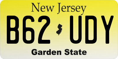 NJ license plate B62UDY