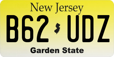 NJ license plate B62UDZ