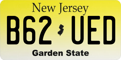 NJ license plate B62UED