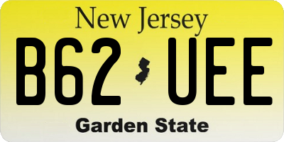 NJ license plate B62UEE