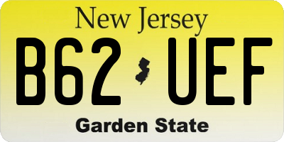 NJ license plate B62UEF