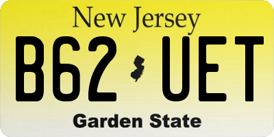 NJ license plate B62UET