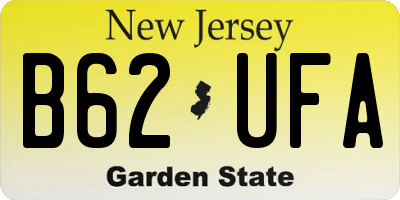 NJ license plate B62UFA