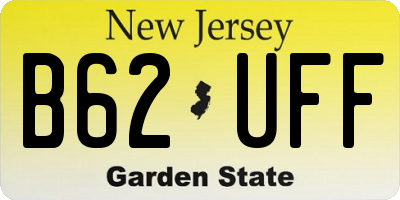 NJ license plate B62UFF