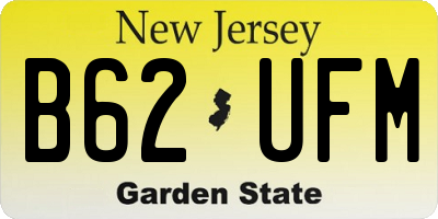 NJ license plate B62UFM