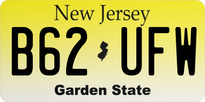 NJ license plate B62UFW