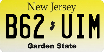 NJ license plate B62UIM