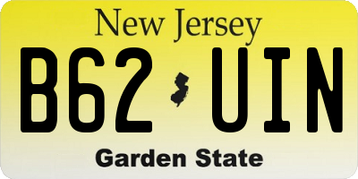 NJ license plate B62UIN