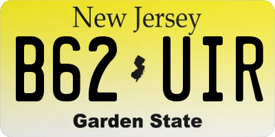 NJ license plate B62UIR
