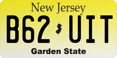 NJ license plate B62UIT