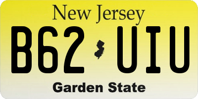 NJ license plate B62UIU
