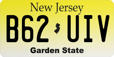 NJ license plate B62UIV