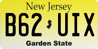 NJ license plate B62UIX