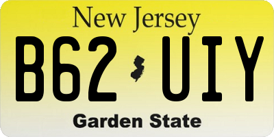 NJ license plate B62UIY