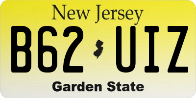 NJ license plate B62UIZ