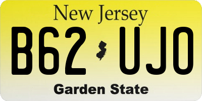 NJ license plate B62UJO