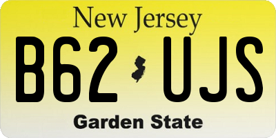 NJ license plate B62UJS