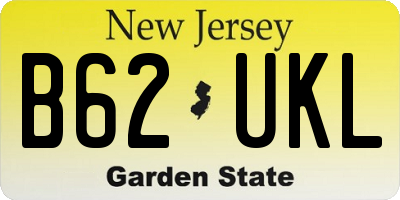 NJ license plate B62UKL