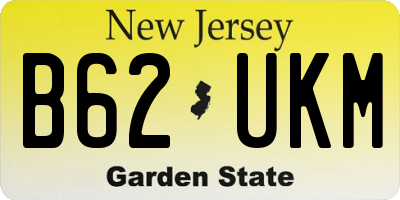 NJ license plate B62UKM