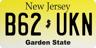 NJ license plate B62UKN