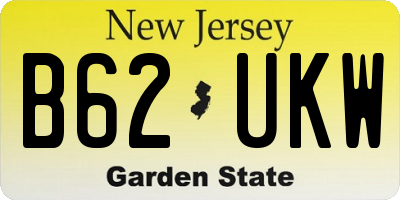 NJ license plate B62UKW