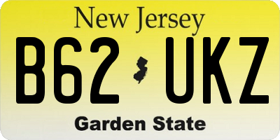 NJ license plate B62UKZ