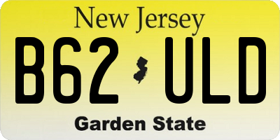 NJ license plate B62ULD