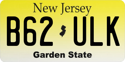 NJ license plate B62ULK