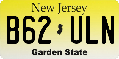 NJ license plate B62ULN